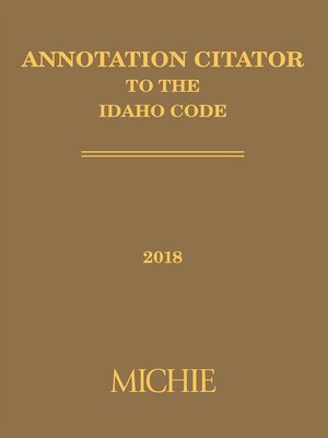 cover image of Idaho Code Citator